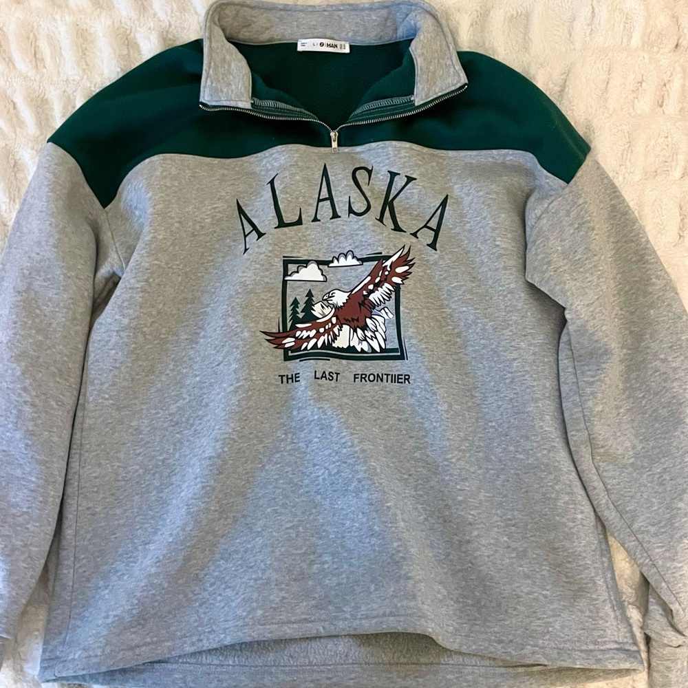 Gray and Green Alaska Pullover